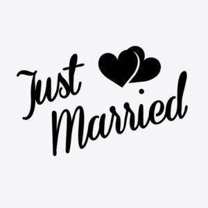 Just Married Quarter Mark Stencil